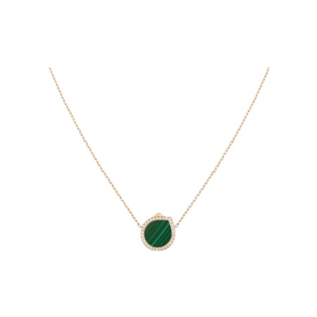 Collier Repossi Antifer en or rose, diamants et malachite