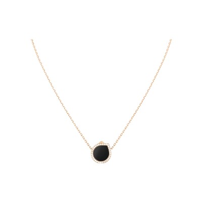 Repossi Antifer necklace, pink gold, diamonds and onyx