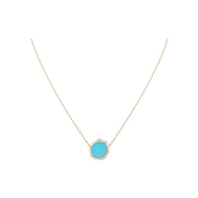 Collier Repossi Antifer en or rose, diamants et turquoise