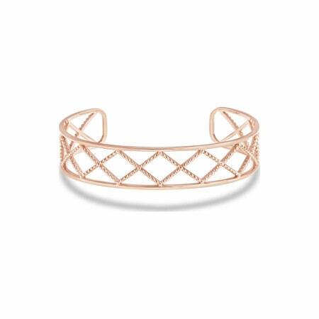 Bracelet manchette Sarlane Palline Croisillon en or rose