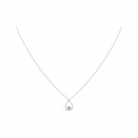 Collier Sarlane Palline Goutte en or blanc et diamant taille brillant de 0.07ct monté en Serti Riveté