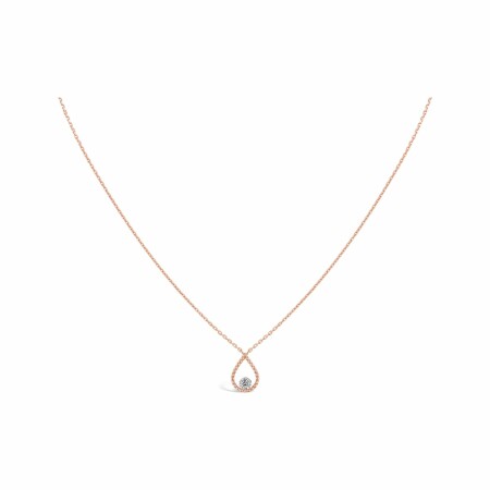 Collier Sarlane Palline Goutte Brillant en or rose et diamant taille brillant de 0.07ct monté en Serti Riveté