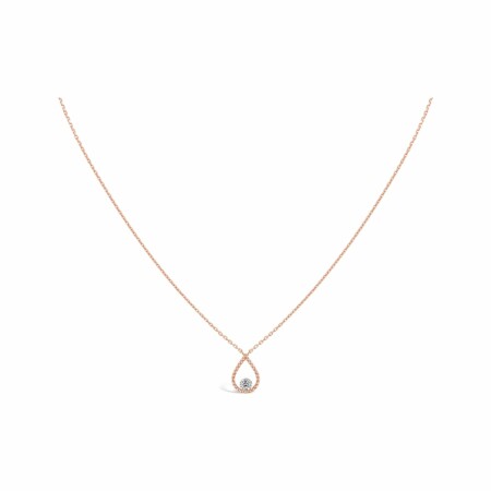 Collier Sarlane Palline Goutte en or rose et diamant taille brillant de 0.15ct monté en Serti Riveté