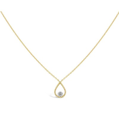 Collier Sarlane Palline en or jaune et diamant de 0.15ct 