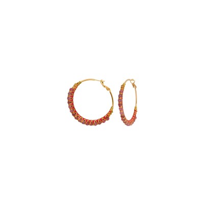 Boucles d'oreilles SATELLITE Panarea en plaqué or, tourmaline et hématite