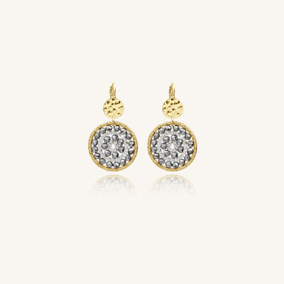 Boucles d'oreilles Sàntibé Bijoux Paradis dorées à l'or fin et perles