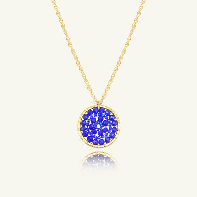 Collier Sàntibé Bijoux Paradis en laiton, métal doré et perles bleu