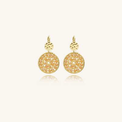 Boucles d'oreilles Sàntibé Bijoux Paradis dorées à l'or fin et perles