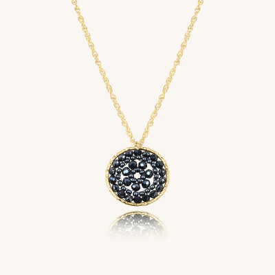 Collier Sàntibé Bijoux Paradis en laiton, métal doré et perles gris