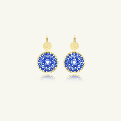 Boucles d'oreilles Sàntibé Bijoux Paradis en laiton, métal doré et perles lilas