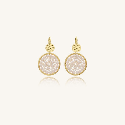 Boucles d'oreilles Sàntibé Bijoux Paradis dorées à l'or fin et perles