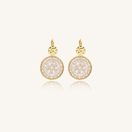 Boucles d'oreilles Sàntibé Bijoux Paradis dorées à l'or fin et perles