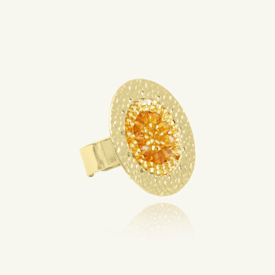 Bague Sàntibé Bijoux Patagona en laiton, métal doré et perles doré