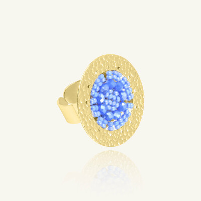 Bague Sàntibé Bijoux Patagona en laiton, métal doré et perles lilas