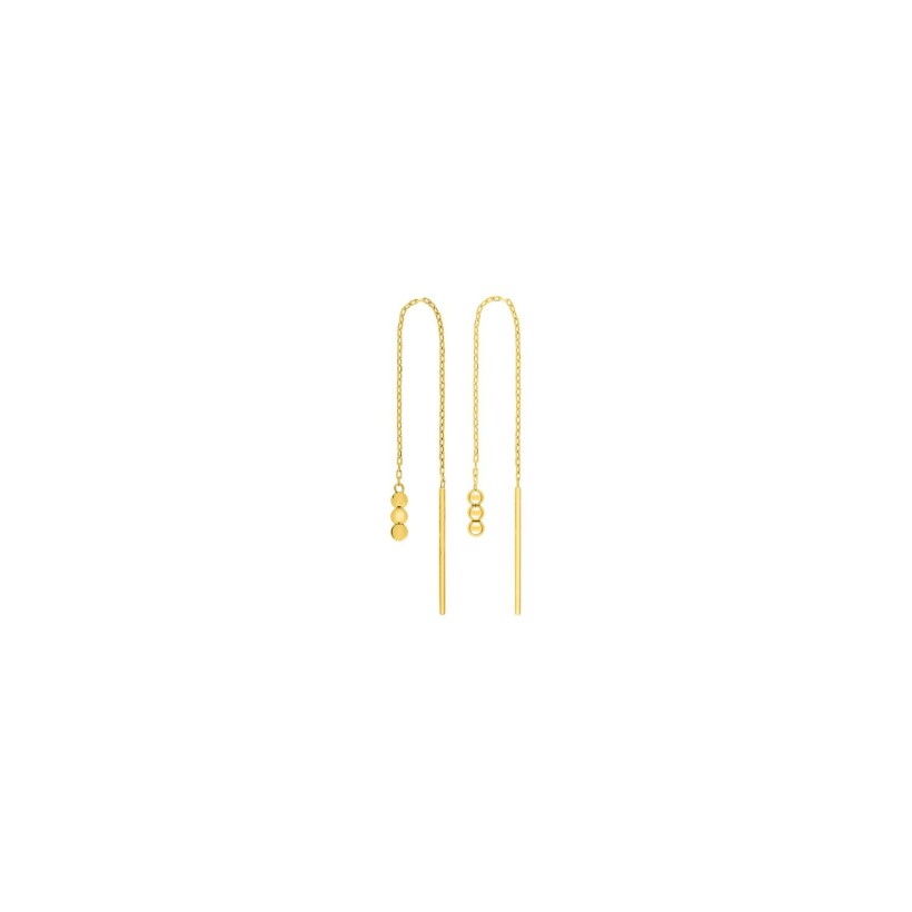 Boucles d'oreilles pendantes traversantes en plaqué or
