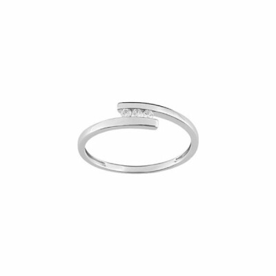 Bague trilogie en or blanc et diamants de 0.06ct