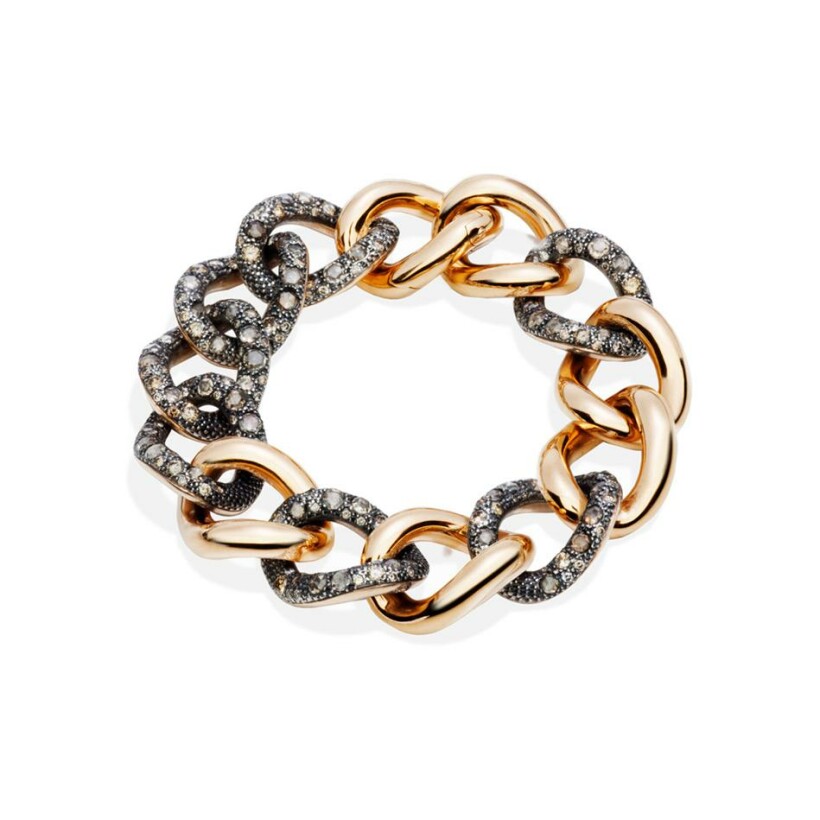 Pomellato Catene bracelet, rose gold, burnished silver and brown diamonds