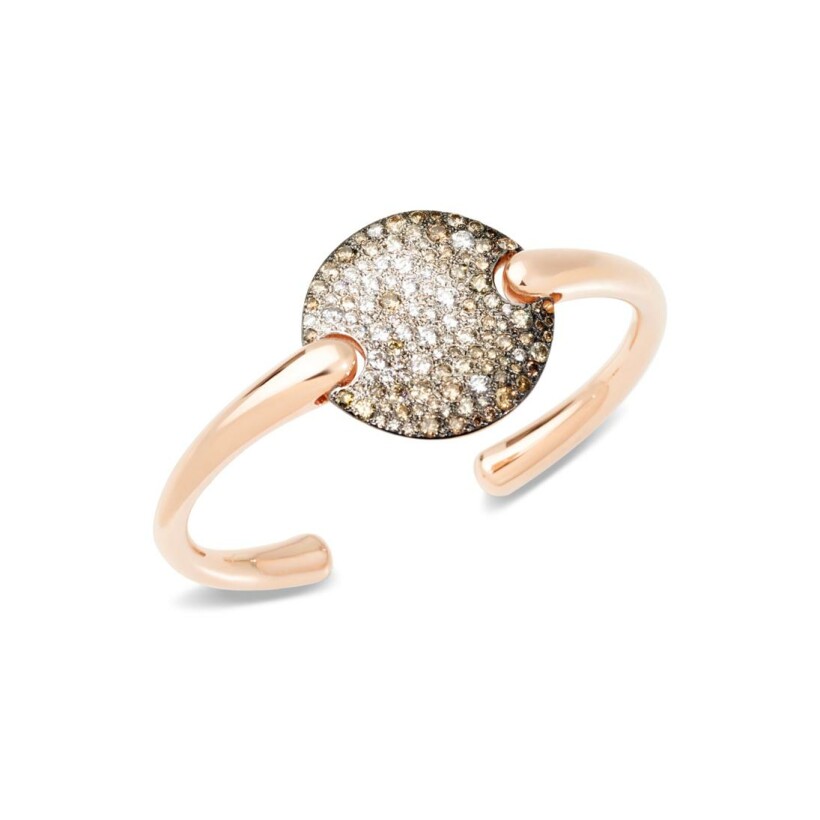 Bracelet Pomellato Sabbia en or rose, diamants et diamants bruns