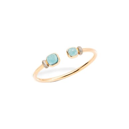 Pomellato Nudo bracelet, rose gold, 2 sky blue topaz and 38 diamonds