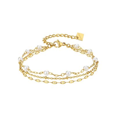 Bracelet Pixies en acier doré et perle