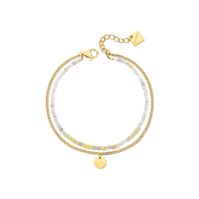 Bracelet Pixies en acier doré et amazonite