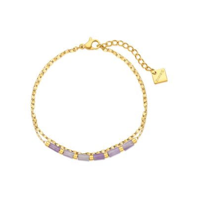Bracelet Pixies en acier doré et améthyste