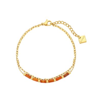 Bracelet Pixies en acier doré et cornaline