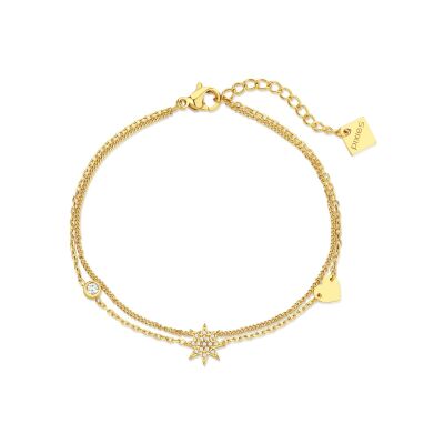 Bracelet Pixies en acier doré et résine blanche