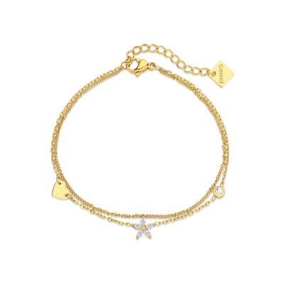 Bracelet Pixies en acier doré et résine blanche