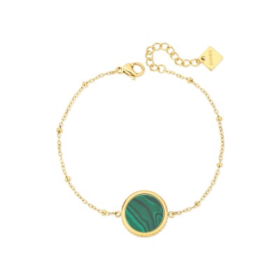 Bracelet Pixies en acier doré et malachite
