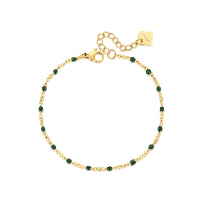 Bracelet Pixies en acier doré et résine vert