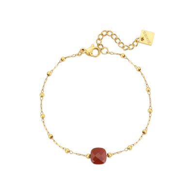 Bracelet Pixies en acier doré et cornaline