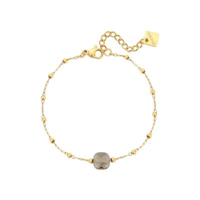 Bracelet Pixies en acier doré et quartz fumé