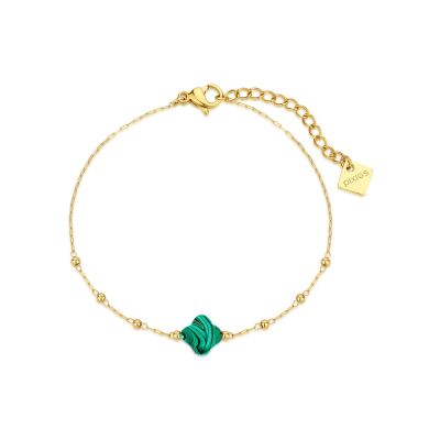 Bracelet Pixies en acier doré et malachite