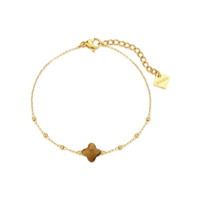 Bracelet Pixies en acier doré et oeil de tigre