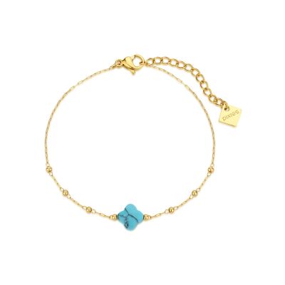 Bracelet Pixies en acier doré et turquoise