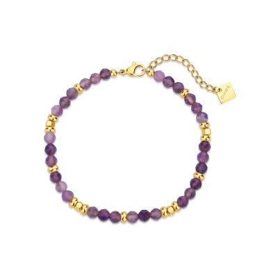 Bracelet Pixies en acier doré et améthyste