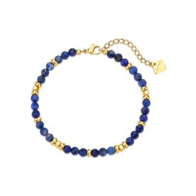 Bracelet Pixies en acier doré et lapis lazuli