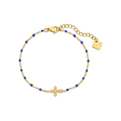 Bracelet Pixies en acier doré et résine bleu foncé