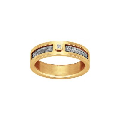 Bague Phebus en acier et diamant 0.015ct