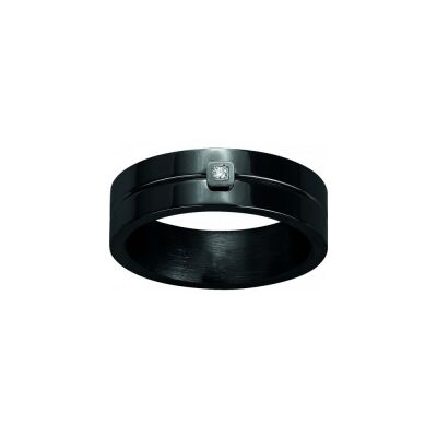 Bague Phebus en acier et diamant 0.015ct