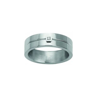 Bague Phebus en acier et diamant 0.015ct