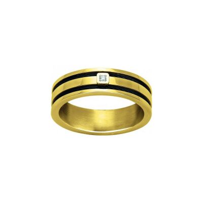 Bague Phebus en acier et diamant 0.015ct