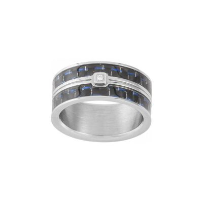 Bague Phebus en acier et diamant 0.015ct