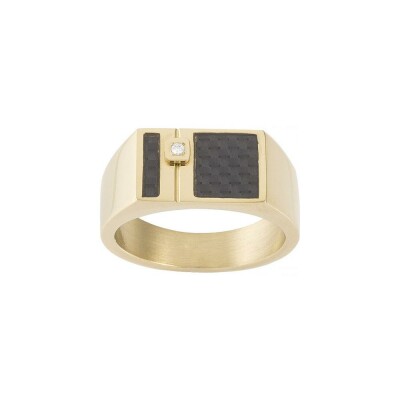 Bague Phebus en acier et diamant 0.015ct