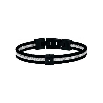 Bracelet Phebus en acier et diamant 0.015ct