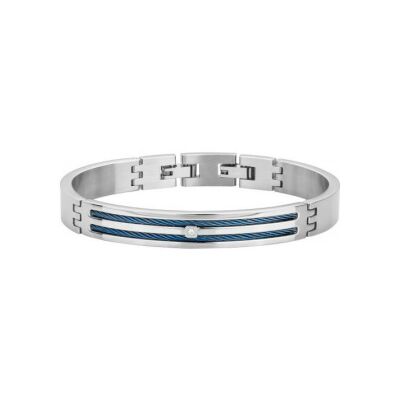 Bracelet Phebus en acier et diamant 0.015ct