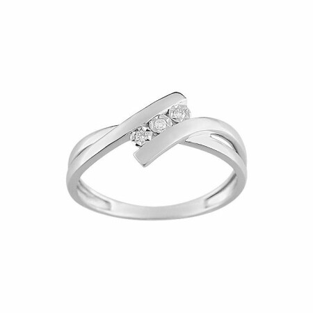 Bague en or blanc et diamants de 0.03ct