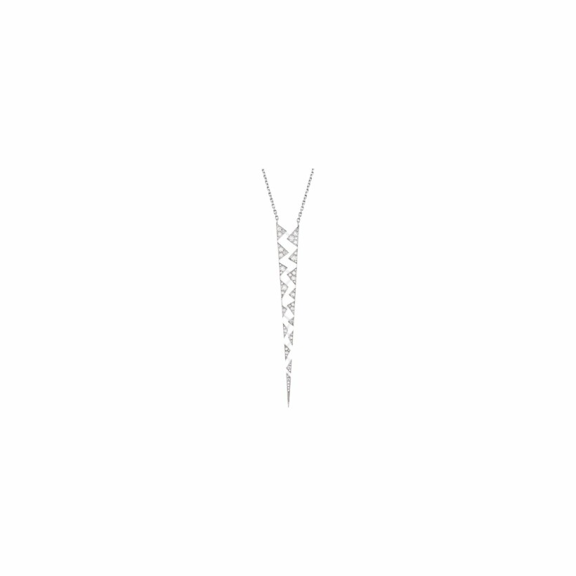 Akillis Capture long chain pendant with chain, white gold, diamond pave