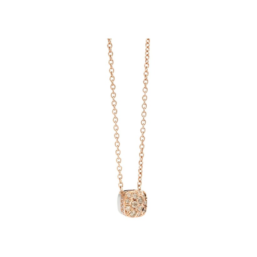 Collier Pomellato Nudo en or rose, or blanc et diamants bruns